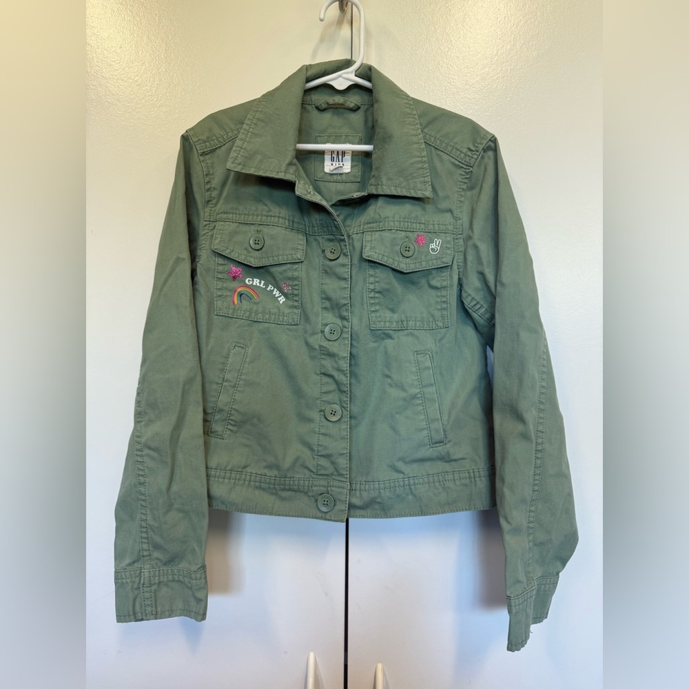 Gap jacket with embroidery - army surplus style. Hippie.